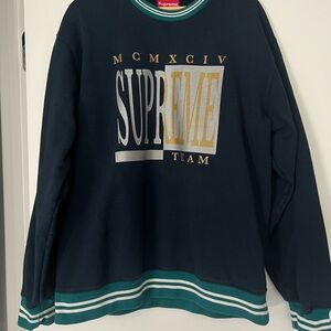 Supreme Men's Dark Blue Crewneck Sweater